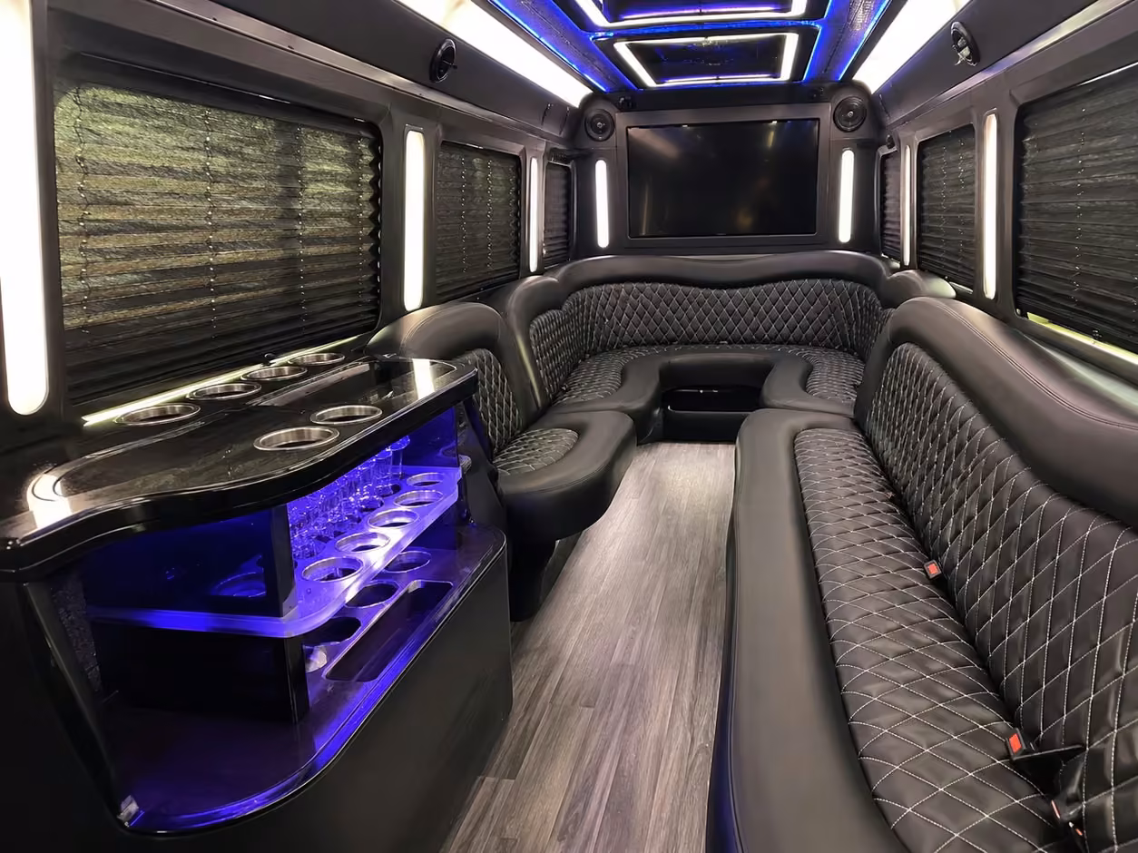 25 passenger party bus interior