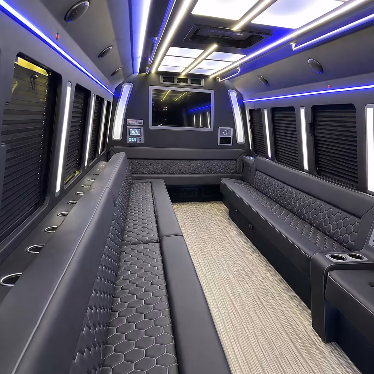 28 passenger party bus inside