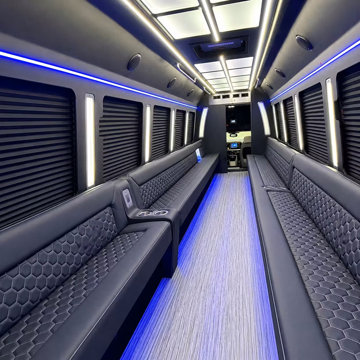 30 passenger party bus inside