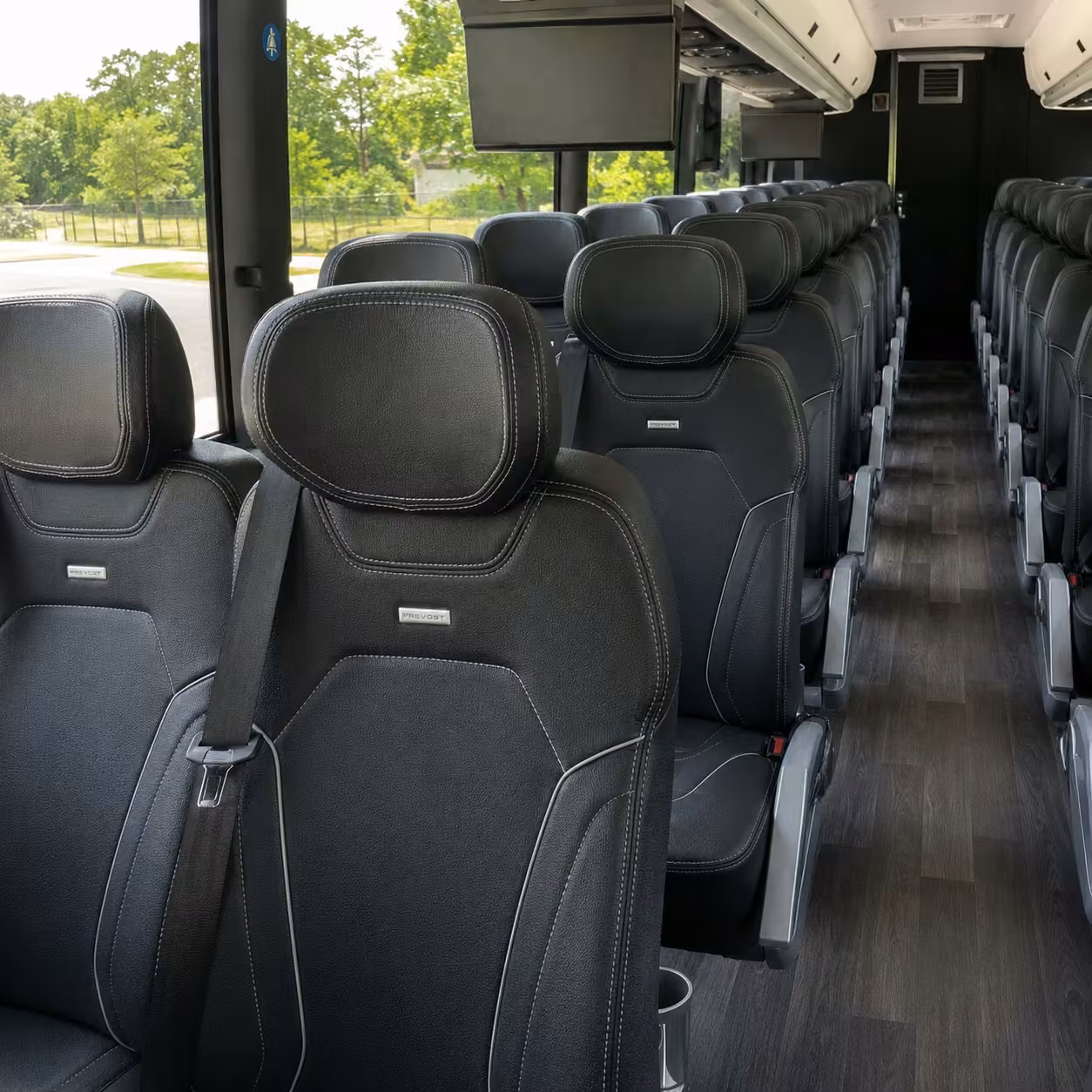 40 56 passenger charter bus inside